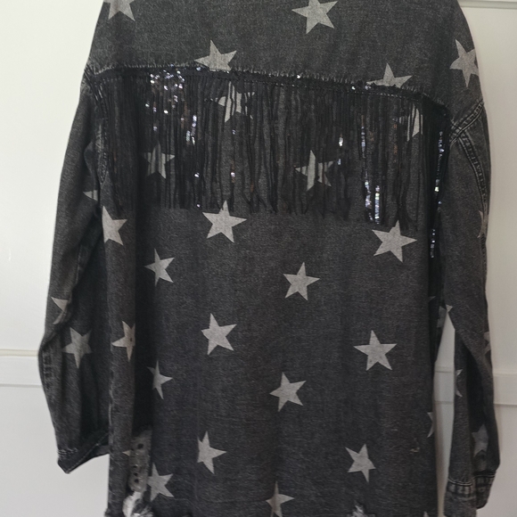 Starry Fringe Jean Jacket - Picture 2 of 3